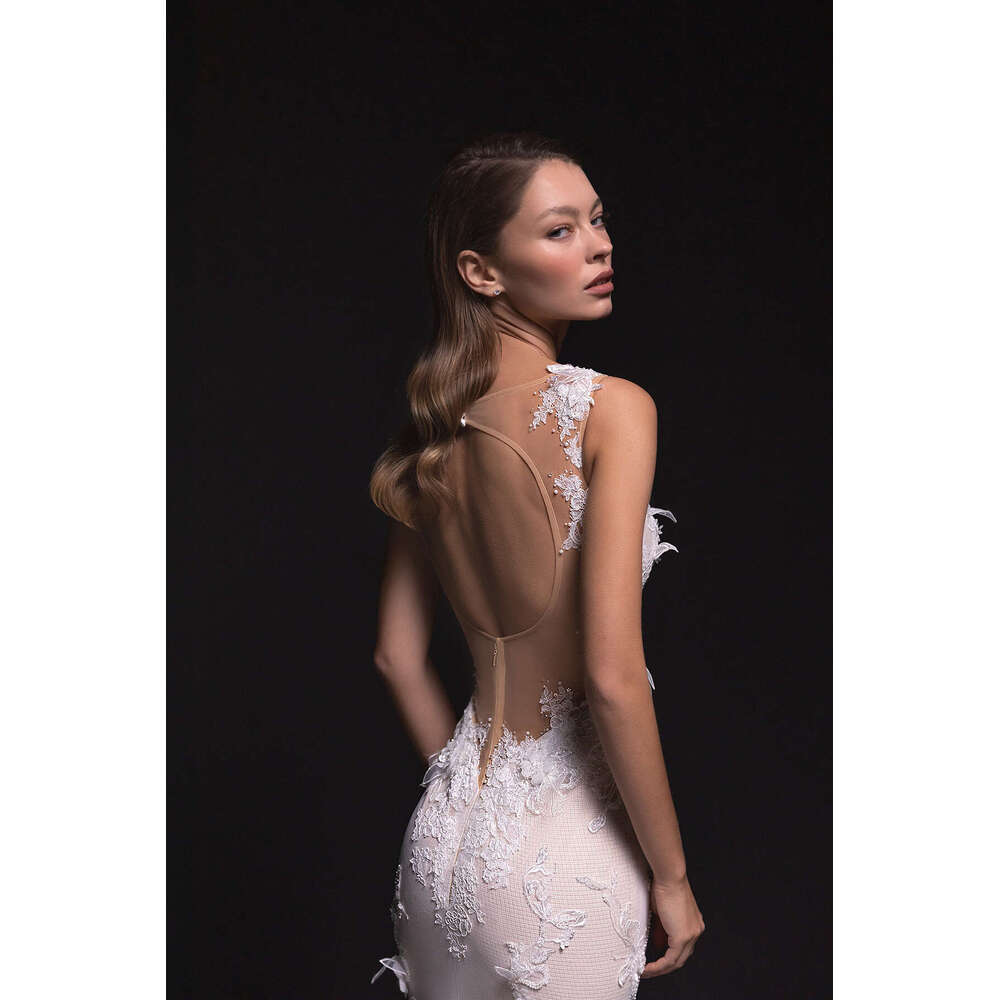 Mermaid special Dresses Lone Detachable Sleeves Appliques Bridal Gowns Custom Made Backless Sweep Train Robe De Mariee