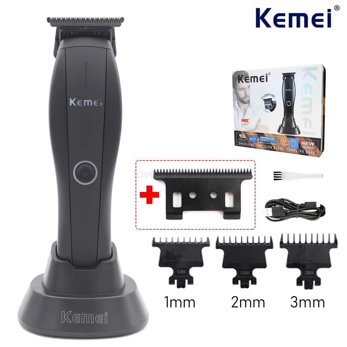 Kemei KM2295 Professional Hair Clipper for Men Base Charger Finishing Machine Zero Gapped Hair Trimmer DLC Haircut MachineM240715