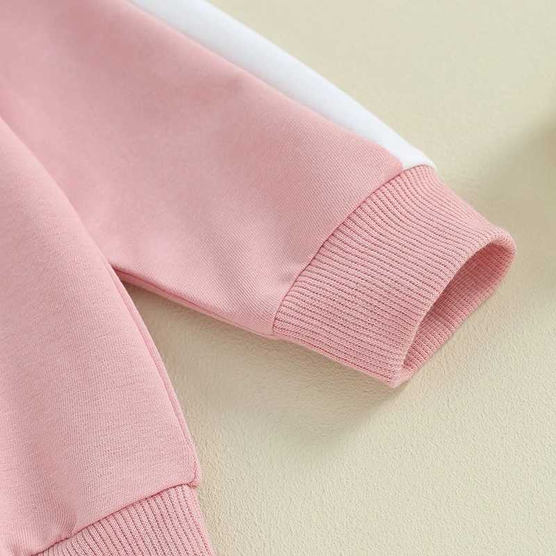 Clothing Sets 2023-08-21 Lioraitiin 0-3Y Newborn Baby Girl Clothes Contrast Color Long Sleeve Crew Neck Sweatshirt Sweatpants Fall Outfits