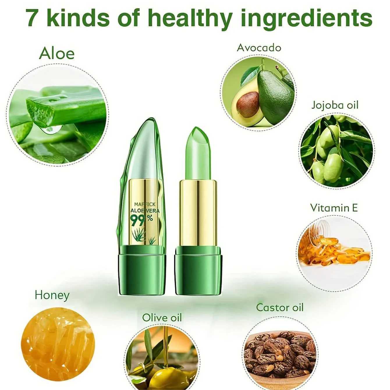 Maffick Aloe Vera Jelly color-changing lipstick moisturizes waterproof natural long-lasting and easy to color zxx240715