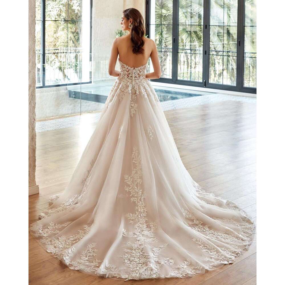 Bohemian special Dresses with Jacket Appliques Lace Sweep Train Custom Made Sexy Sweetheart Long Sleeve A Line Boho Bridal Gowns