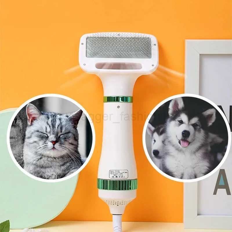 Pet Hair Dryer 2 with Slicker Brush Grooming for Cat and Dog Brush Professional Home Grooming Furry Drying Portable Dog BlowerB240715