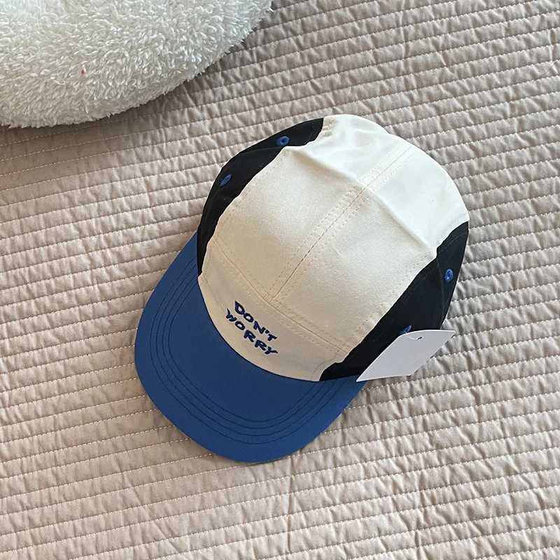 Summer letter embroidery retro hat breathable fashionable leather hat baby girl boy cotton baseball hat children sun block hatW240715