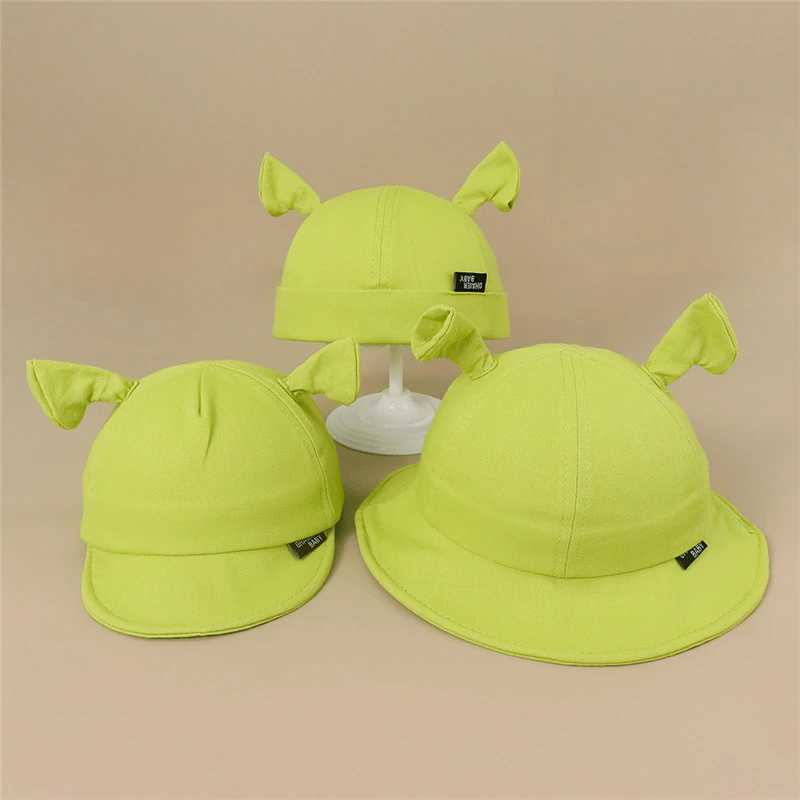 Neutral Monster Shrek Hat for Children Girls and Boys Halloween Hat Green Bucket Hat Party Fun Skeleton Bini Green Fishermans HatW240715
