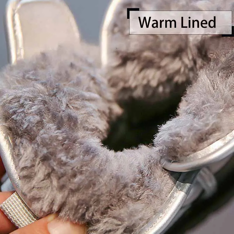 Winter Snow Boots for Children Fashion Waterproof Outdoor Shoes Boys Plus Cashmere Thicken Warm Boots Girls Pink Boots 240711