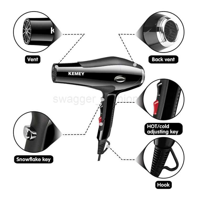 KEMEI KM-5822 High Quality 3500W High Power Two Speed Three Temperature Adjustment Professional Hair Dryer240715
