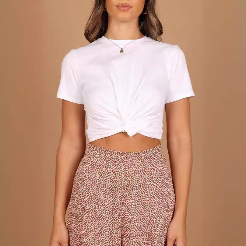Best Saller 2023 Popular Loose Versatile Half Sleeve High Street Harajuku Print Vintage Autumn Brushed Backless Collar Blouse Man Woman Tees Tops