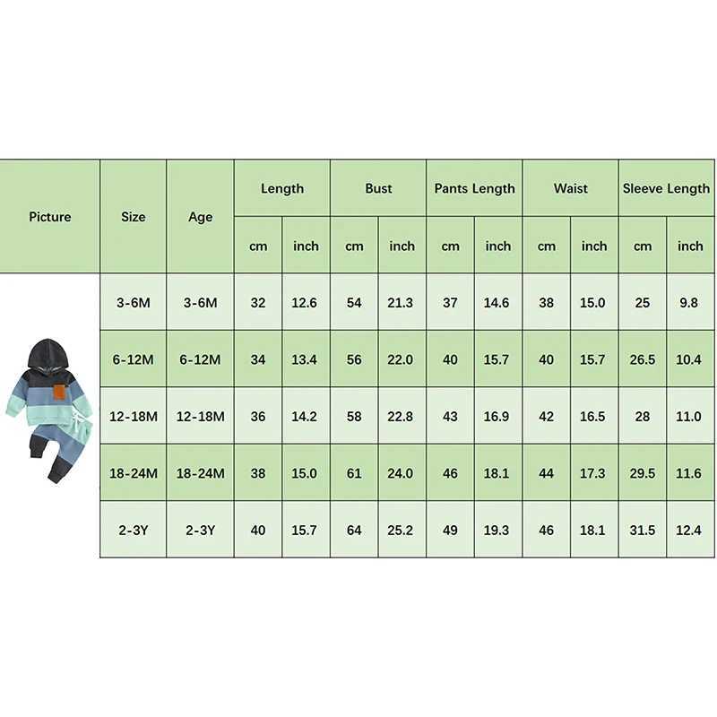 Clothing Sets 2023-09-07 Lioraitiin 0-3Y Toddler Kids Baby Boys Clothes Long Sleeve Contrast Color Hoodies Sweatshirts Drstring Pants Outfit
