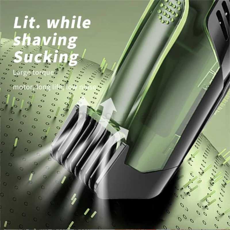 Washable Electric Vacuum Beard Trimmer For Men Wet Dry Face Style Clipper Auto Sucking Snipped Hair Less Mess Moustache ShaverM240715