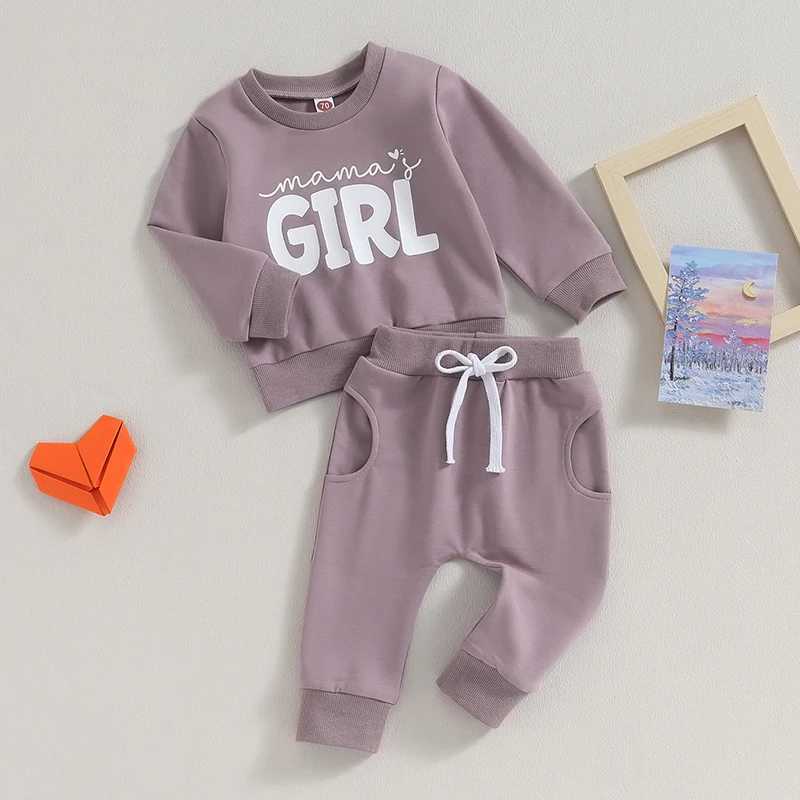 Clothing Sets 2023-07-25 Lioraitiin 0-3Y Toddler Baby Girl Fall Clothes Mama Girl Pullover Sweatshirt and Jogger Pants Set Outfits Tracksuit