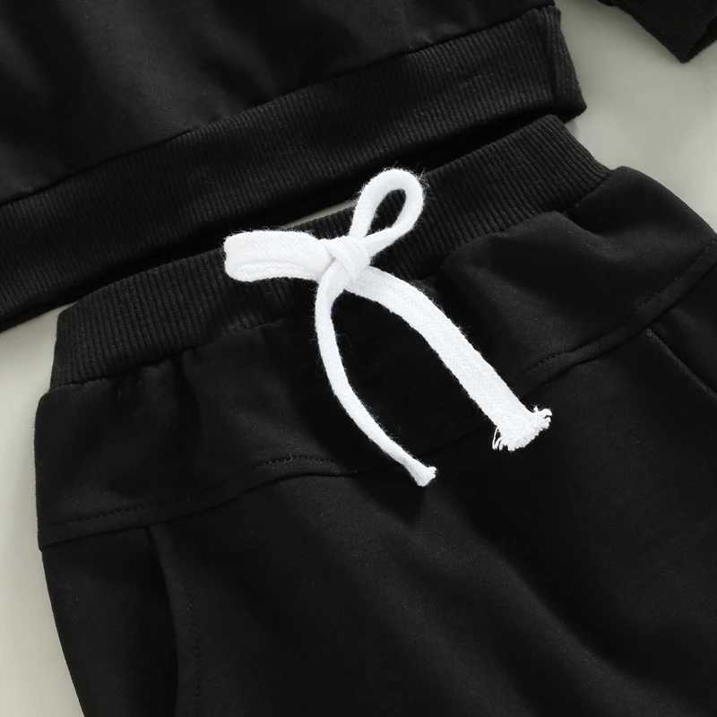 Clothing Sets 2022-10-05 Lioraitiin 0-3Years Baby Boys 2Pcs Fall Outfits Long Sleeve Letter Print Hoodie and Pocket Pants Set