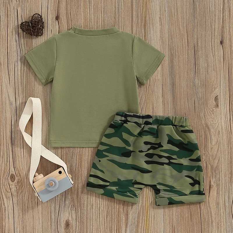 Clothing Sets 2023-12-26 Lioraitiin 3M-5Y Toddler Baby Boy Summer Clothes Mommy Daddy Baby Boy T-shirt Camouflage Short Infant Boy Outfits Set