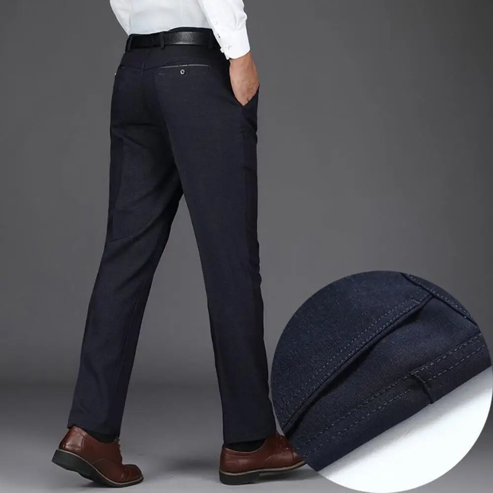 Stylish Men Pants Formal Groom Suit Pants Straight Zipper Male Suit Pants Match Shirt 240708