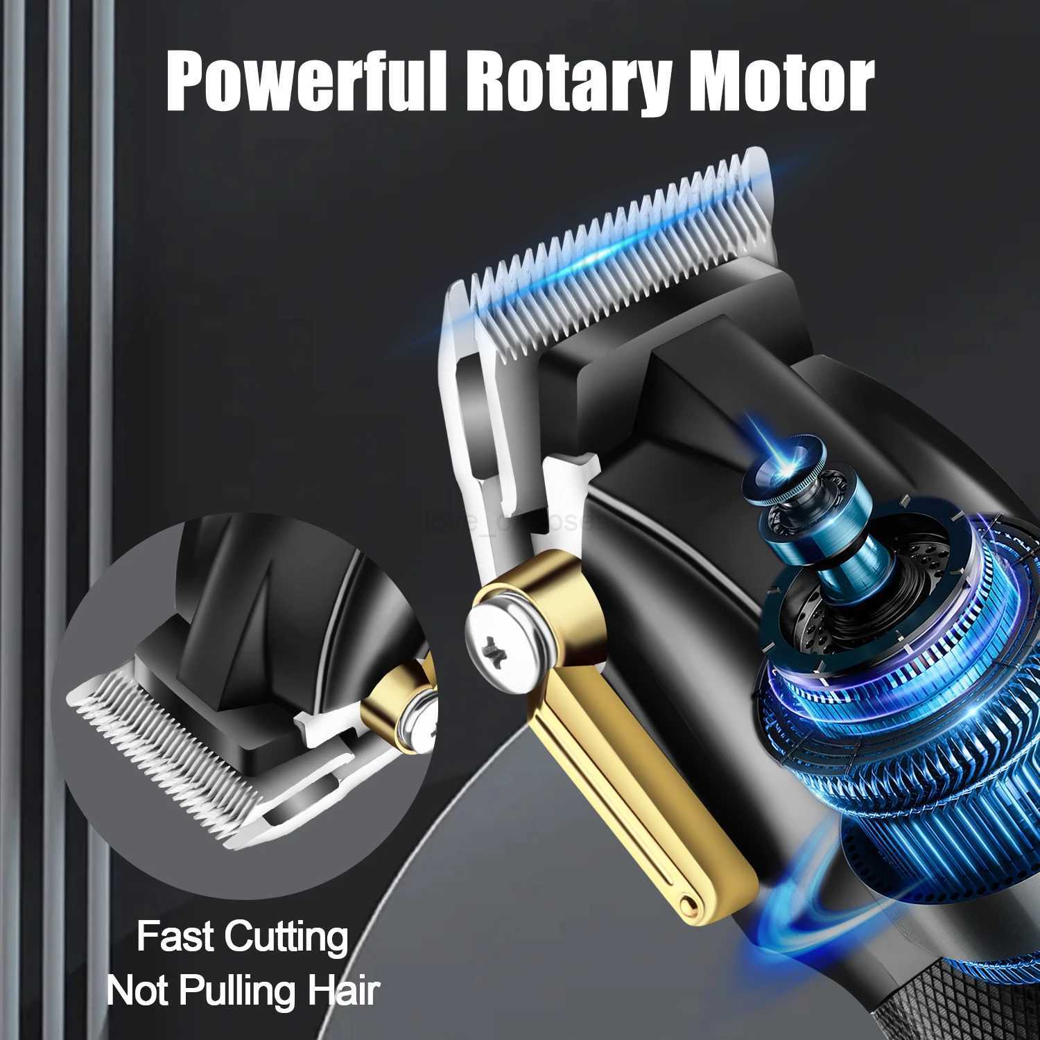 HIENA Pro Hair Clipper set for men 1.5-13mm limit guide Comb professional barber machines Cordless haircut Electric hair trimmerM240715