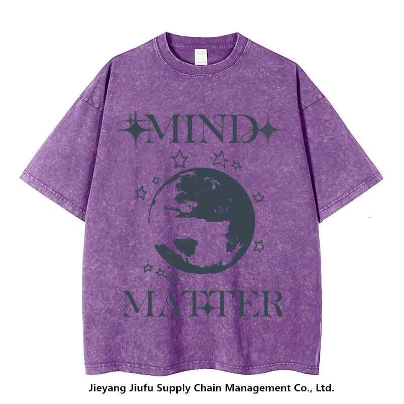 250G wax dyed American fashion brand distressed washed cotton short sleeved T-shirt 5718-P43 women's style