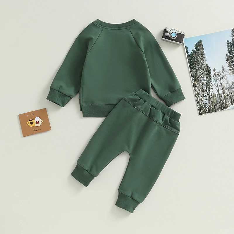 Clothing Sets Autumn Baby Girl Boy Clothes Set Children Sports Solid Color Sweatshirt Tops + Pants Casual Two Piece Suit Cotton Tracksuit