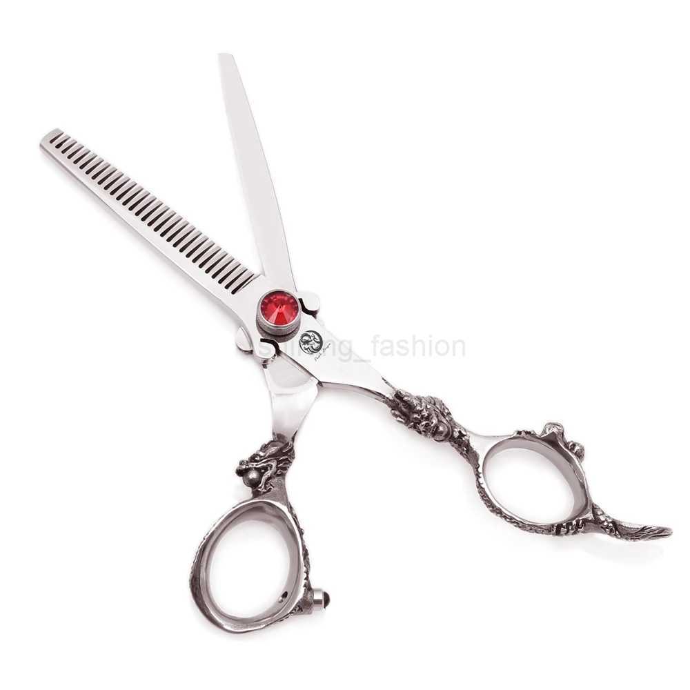 Professional Barber Scissors 6 Japan 440C Purple Dragon Hair Cutting Scissors Dragon Handle Thinning Shears Hair Scissors Z9007CL240715