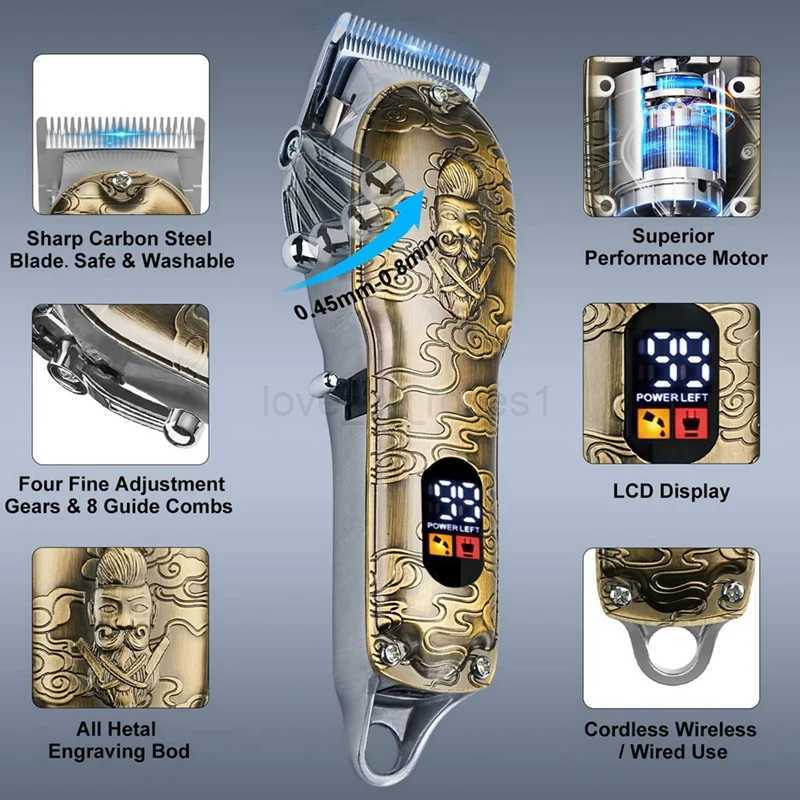 Hair Clippers For Professional Cordless Barber Trimmer Set Beard Trimmer Set USB Rechargeable Hair Cutting Grooming KitZ240715