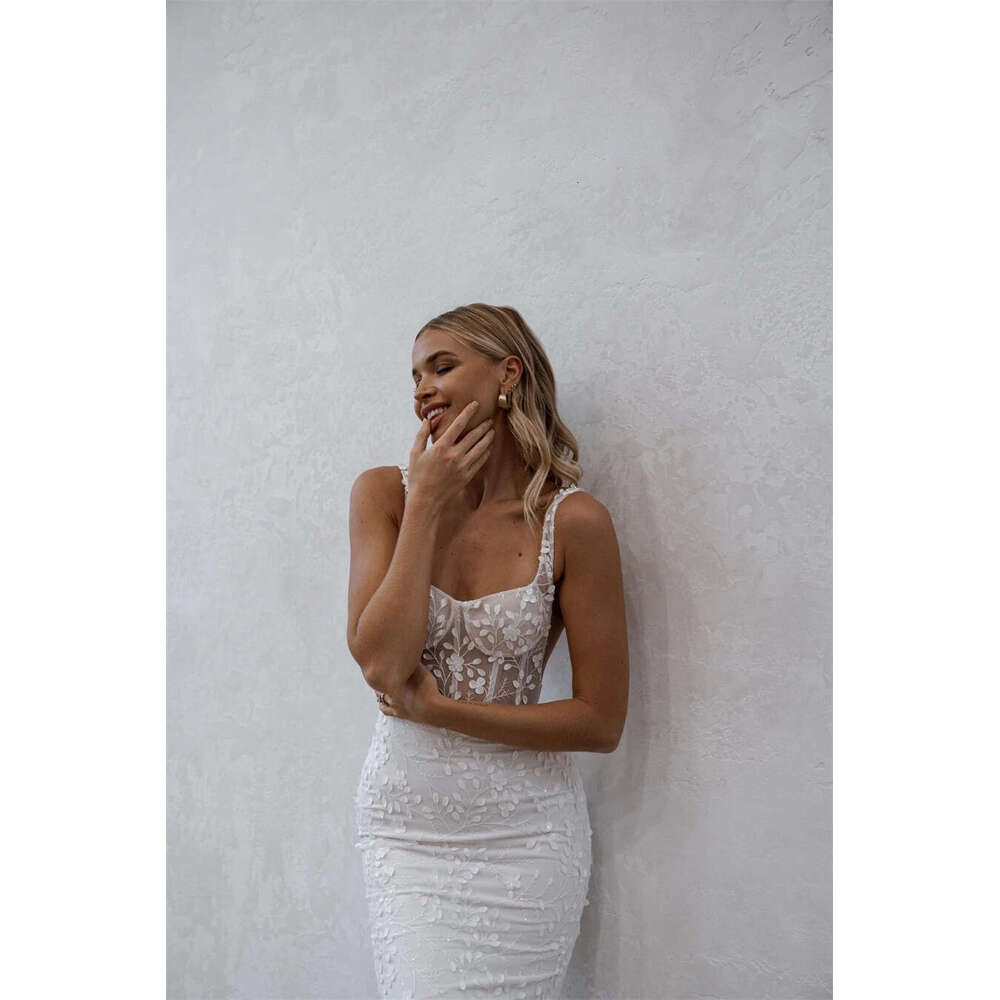 Fashion Lace Tank Sweetheart Designs Mermaid Wedding Backless Zipper With Buttons Bridal Dress Vestidos De Novia 0213