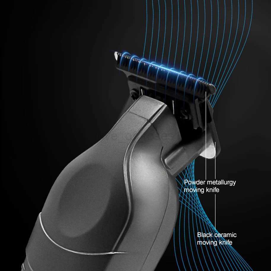 Powerful Barber Cordless Hair Trimmer 0mm Zero Gapped Carving Clipper Detailer Professional Electric Finish Cutting MachineM240715