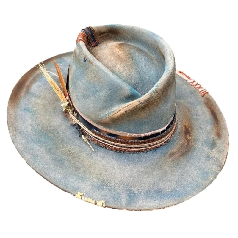 French ribbon hat with hat Fedoras hat womens makeup 240711