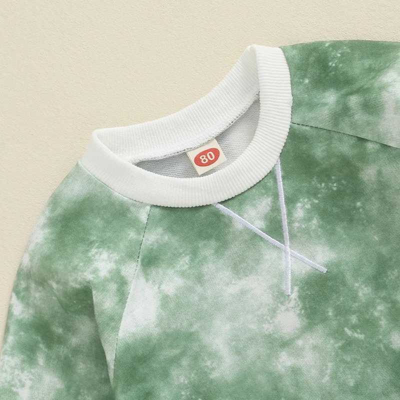 Clothing Sets 2024-05-16 Lioraitiin Toddler Boys Fall Outfits Tie-Dye Print Long Sleeve Sweatshirts and Long Pants 2Pcs Clothes Set