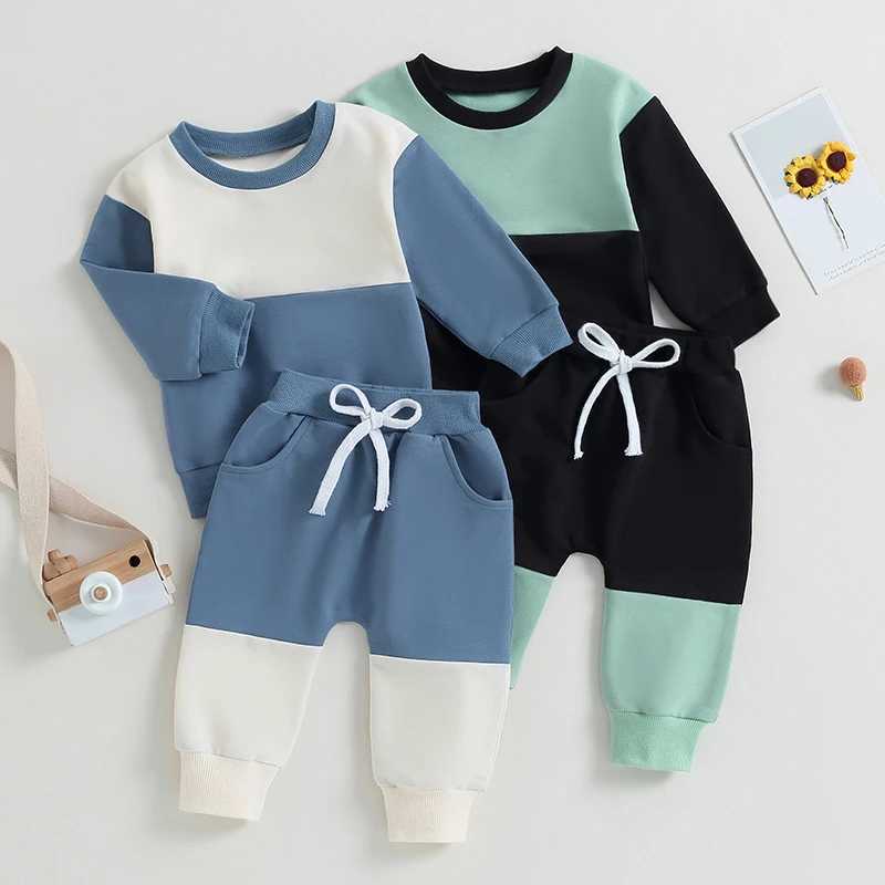Clothing Sets Toddler Infant Boys Fall Outfits Contrast Color Crew Neck Long Sleeve Sweatshirts and Elastic Waist Long Pants 2Pcs Clothes Sets