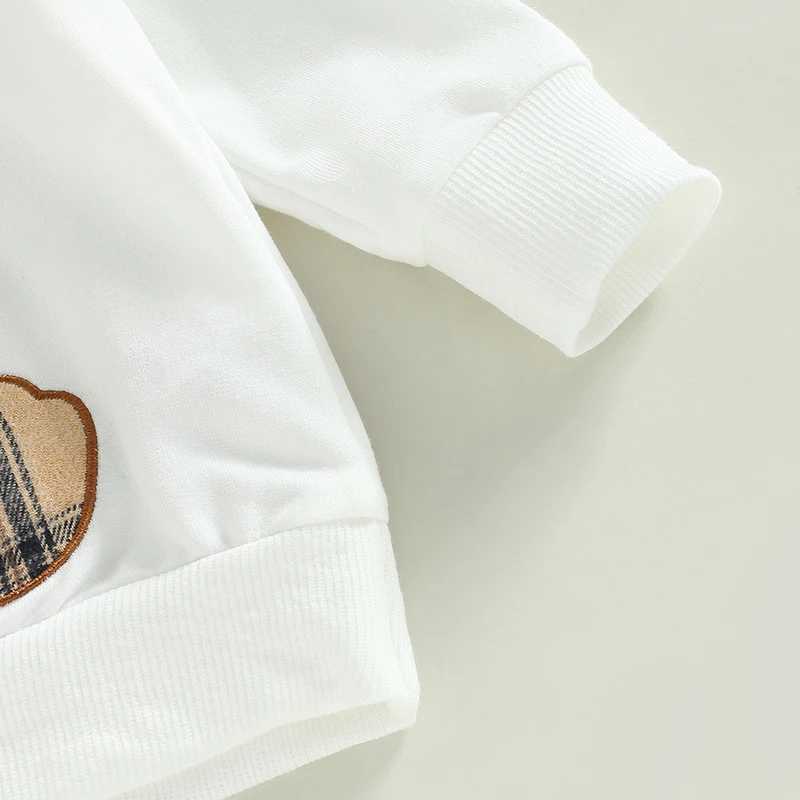 Clothing Sets 2022-09-27 Lioraitiin 0-24M Newborn Baby 2Pcs Fall Outfits Long Sleeve Plaid Bear Pattern Pullover Tops and Pants Set