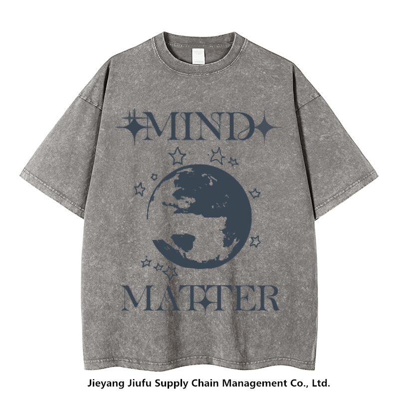 250G wax dyed American fashion brand distressed washed cotton short sleeved T-shirt 5718-P43 women's style