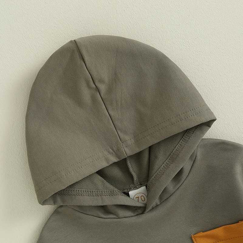 Clothing Sets Baby Boys Autumn Clothes Set Kids Contrast Color Patchwork Long Sleeve Tops Hoodies Pants Toddler Casual Outfits Tracksuits