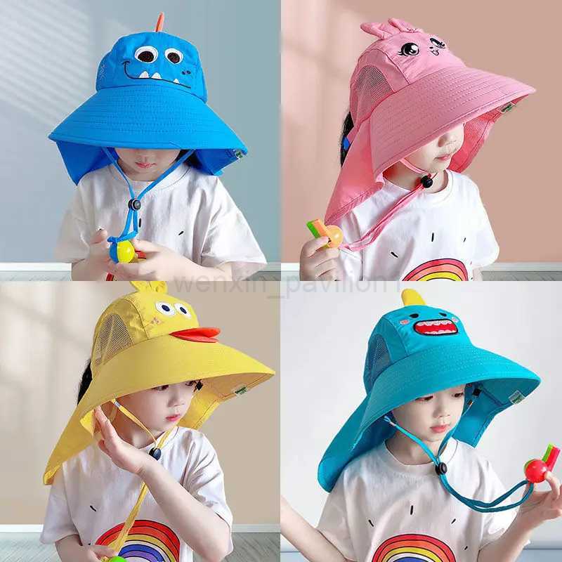 Breathable Cartoon Dinosaur Children Fisherman Cap Boy Girls UV Protection Summer Outdoor Sunshade Sunscreen Bucket Hat For BabyXJ240715