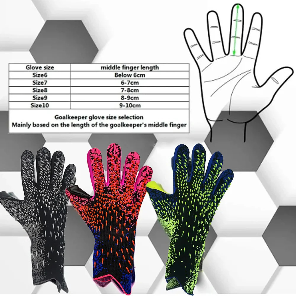 Goalie Gloves Antislip Latex Soccer Goalkeeper Thicken Football Adults Teenager Finger Protection 240712