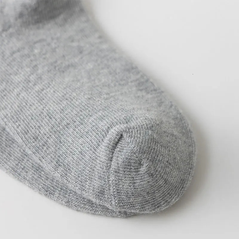 5 Pairs/Lot 3-15 Years Socks Spring Autumn Kids Boys and Girls Solid White Sport Socks Double Stripe Cotton Student Teen Socks 240715