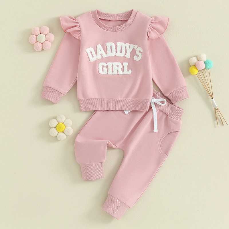 Clothing Sets 2023-09-27 Lioraitiin 0-3Y Baby Girl Clothes Daddys Girl Long Sleeve Crewneck Sweatshirt Top Casual Pants Fall Winter Outfits