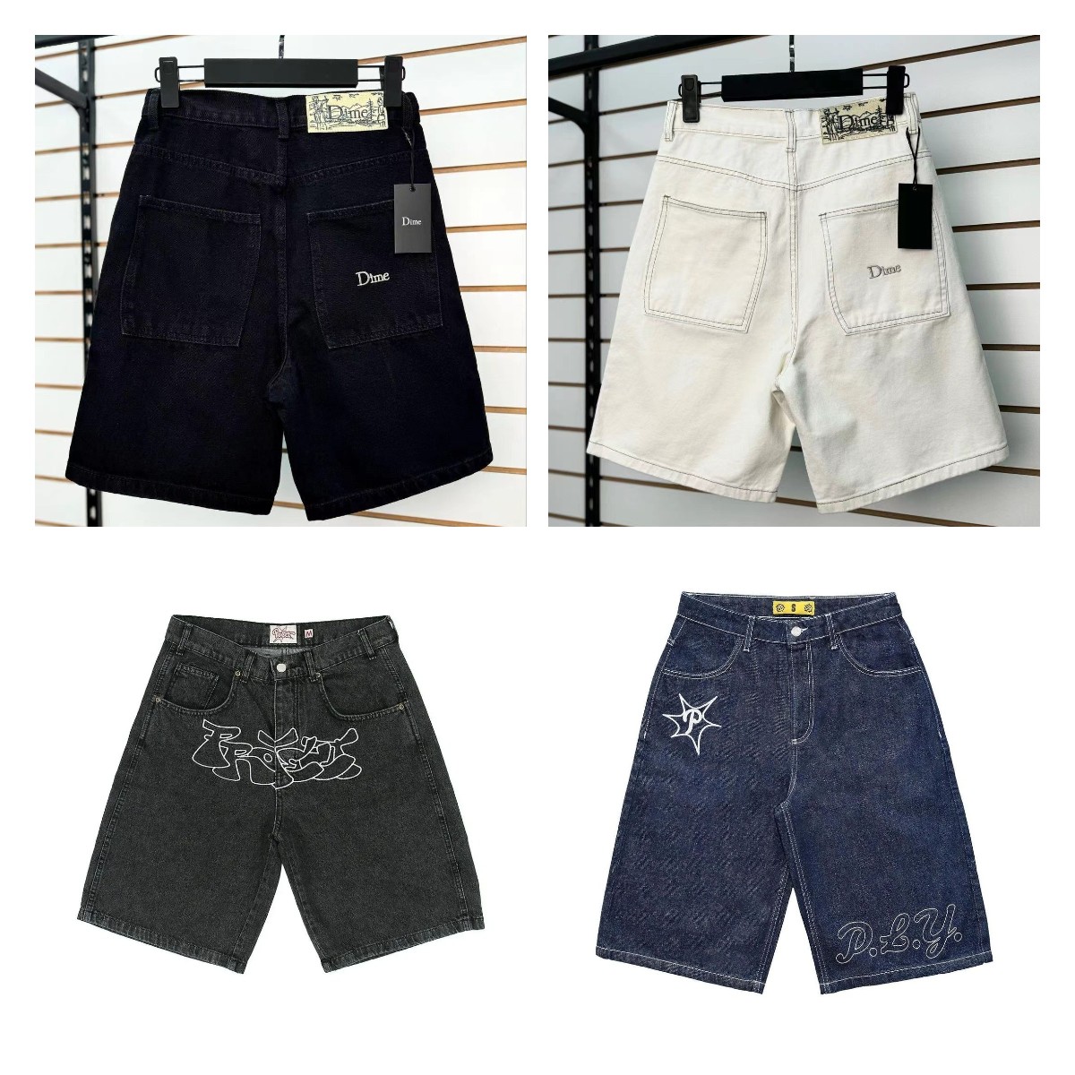 Men&#039;s Jeans Streetwear Big Boy Y2K Pants Hip Hop Cartoon Graphic Embroidery Baggy Mens Womens Harajuku High Waisted Wide Trouser shorts