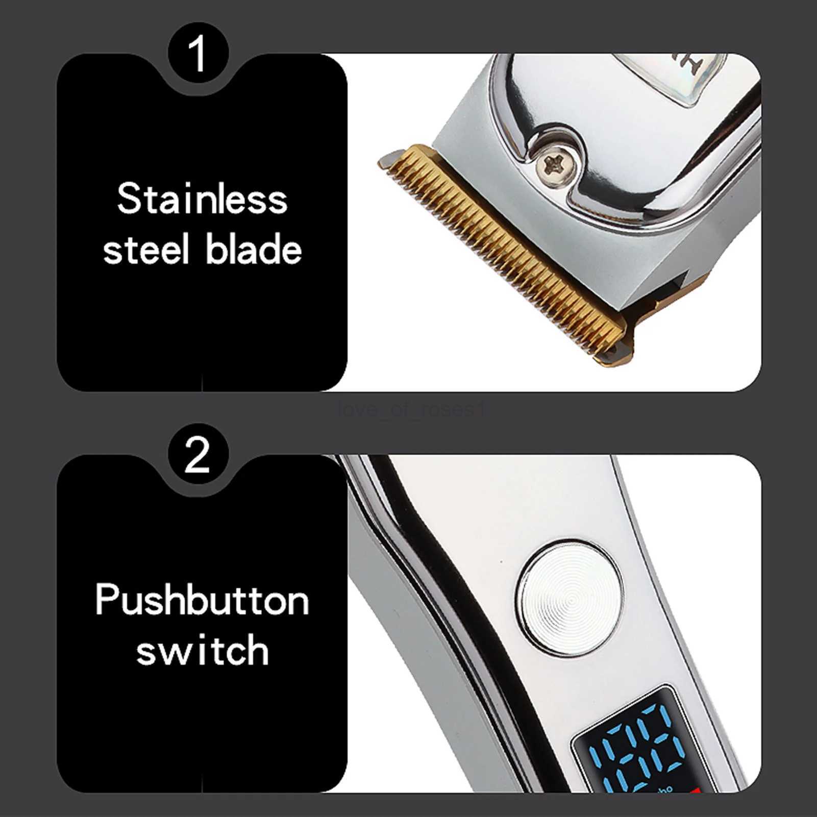 Salon Hair Electric Clipper Washable USB Rechargeable Clippers for Haircut Beard Shaver Barbershop FOU99M240715