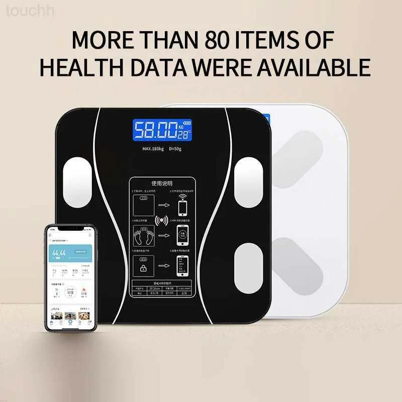 Scales Body APP Smart Electronic Bluetooth Rechargeable Multiple Colors Optional Fat Scale Accurate L230823