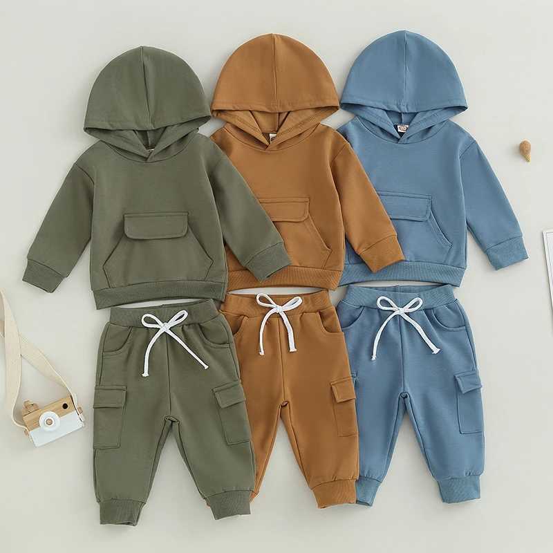 Clothing Sets Brand Autumn Clothes Set Long Sleeve Hoodie Casual Sports 2PCS Toddler Boys Clothing Suits Solid Cotton Tops+Sweatpants