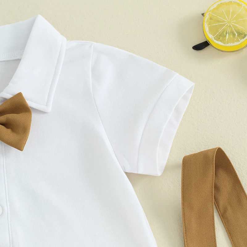 Clothing Sets Toddler Infant Baby Boy Clothes Sets Short Sleeve Lapel Button Romper + Suspender Shorts Summer Gentleman Outifts Clothing