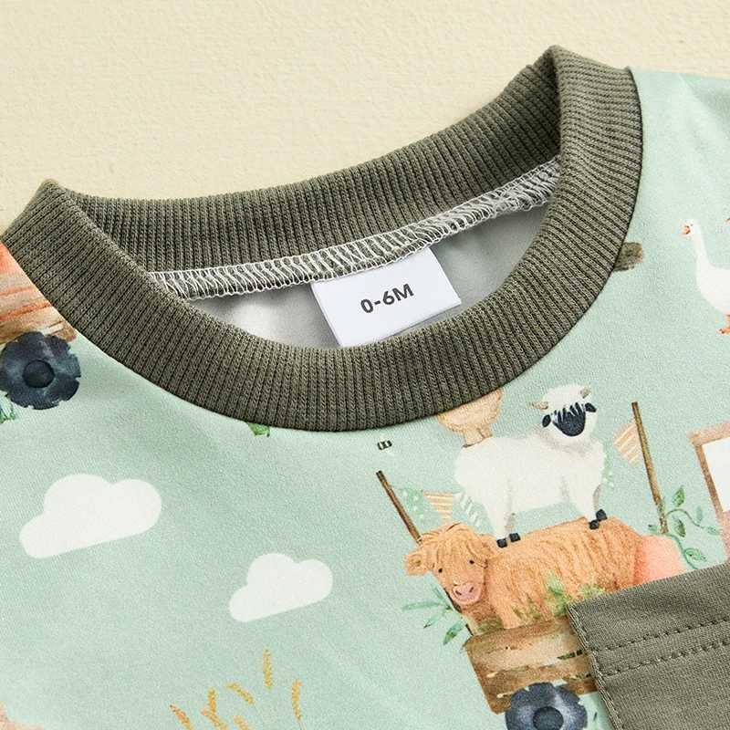 Clothing Sets 2024-03-26 lioraitiin 0-3Y Toddler Boy Summer Outfit Truck Print Short Sleeve Pocket T-Shirt with Solid Color Shorts