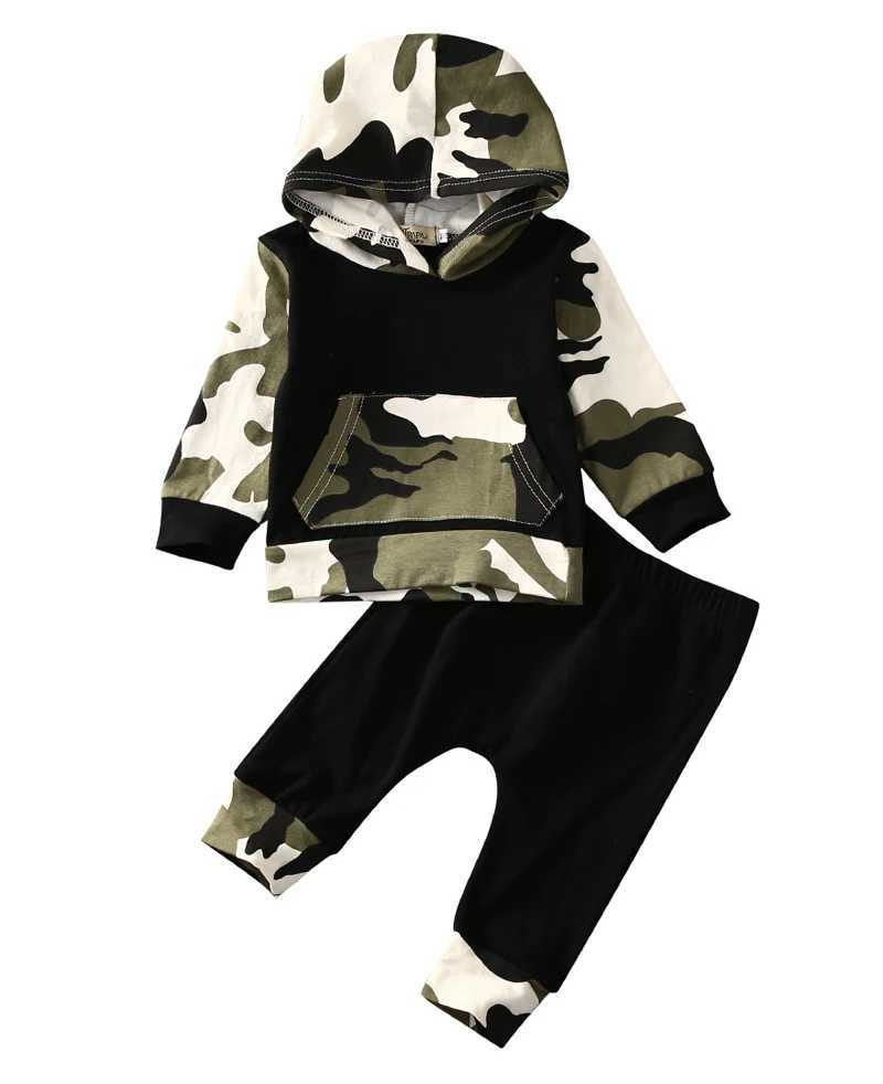 Clothing Sets lioraitiin 2pcs!! Autumn Spring Infant Clothes Baby Clothing Sets Baby Boys Camouflage Hoodie Tops Long Pants 2Pcs Outfits Set