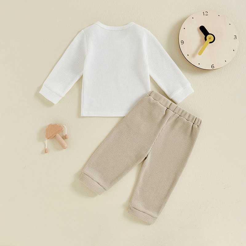 Clothing Sets Casual New Baby Boys Long Sleeve Waffle Outfits Clothes Fashion Pocket Tops Elastic Pants Suit for Baby Fall Clothing YALA