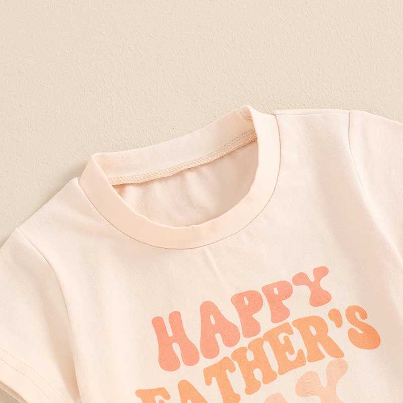 Clothing Sets 2024-04-02 lioraitiin Toddler Baby Girl Boy Fathers Day Outfit Letter Print Short Sleeve T-Shirt and Elastic Shorts Clothes Set