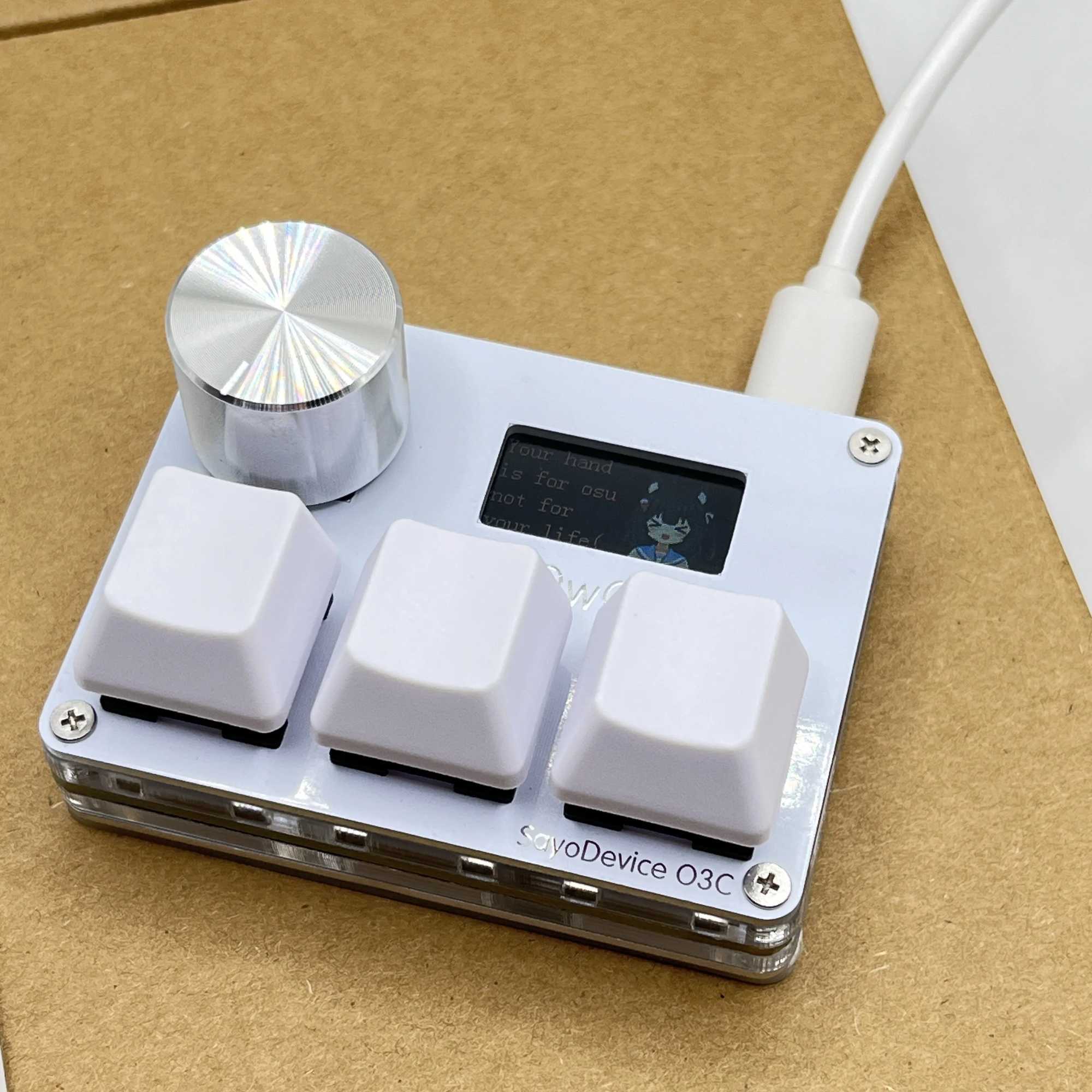 O3C SayoDevice OSU O3C Rapid Trigger Hall Switches Magnetic Pink Switches Keyboard With Knob Screen Copy Paste ShotcutM240715