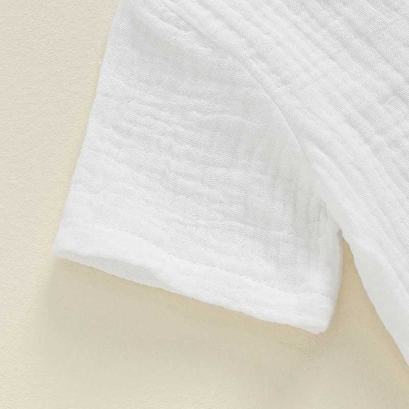 Clothing Sets 2024-04-30 Lioraitiin Baby Shorts Set Short Sleeve Button Front Solid Color T-Shirt and Shorts Toddler 2 Piece Outfits