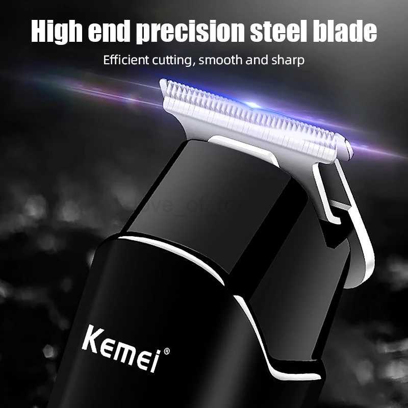 Kemei Professional Hair Trimmer with LCD Display 0mm Gapped T- Cordless Rechargeable Edgers Clippers Men Hair Cutting KitM240715