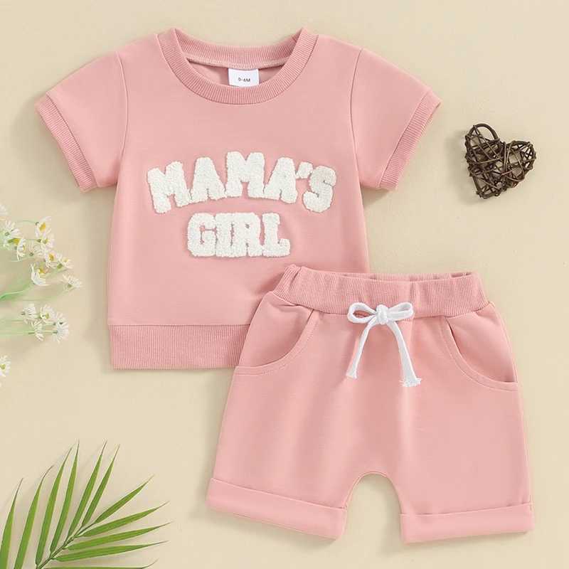 Clothing Sets Lioraitiin Infant Kids Baby Girl Clothes Fuzzy Letter Embroidery O-Neck Short Sleeve Sweatshirts T-Shirts Shorts Sportwear Suits