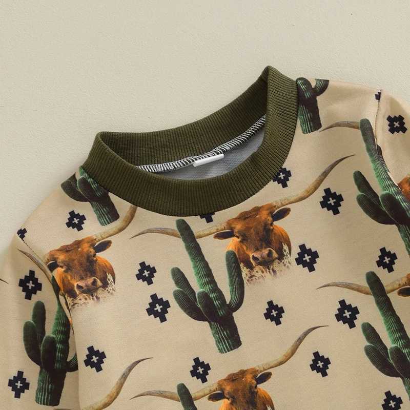 Clothing Sets 2023-09-04 Lioraitiin 0-3Y Toddler Girls Clothing Outfit Western Horse Long Sleeve Sweatshirt Elastic Pant Set Baby Fall Clothes