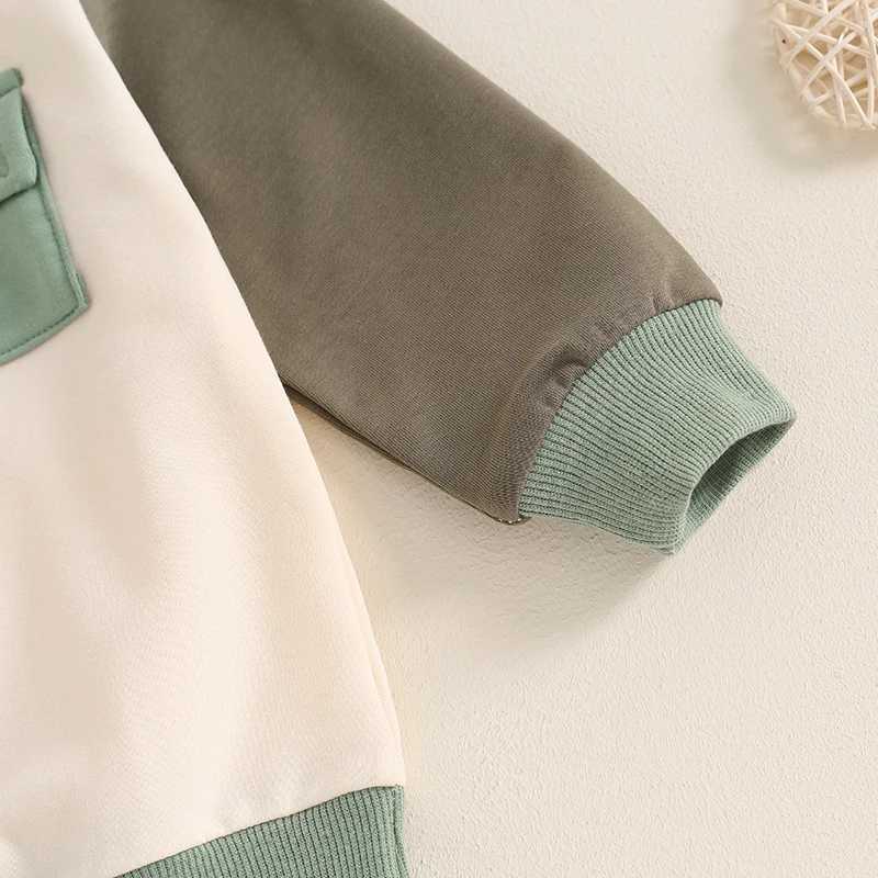 Clothing Sets Baby Boys Clothes Sets Contrast Color Long Sleeve Casual Pocket Sweatshirt+Pants 2pcs Kids Clothes Sports Suit Autumn New