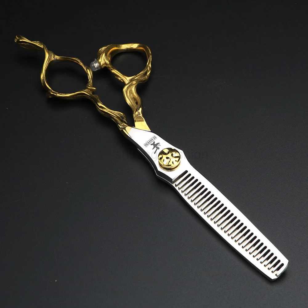 XUANFENG 6 inch imitation branch silver hair scissors 440C steel barber cutting scissors and Thinning ScissorsCL240715